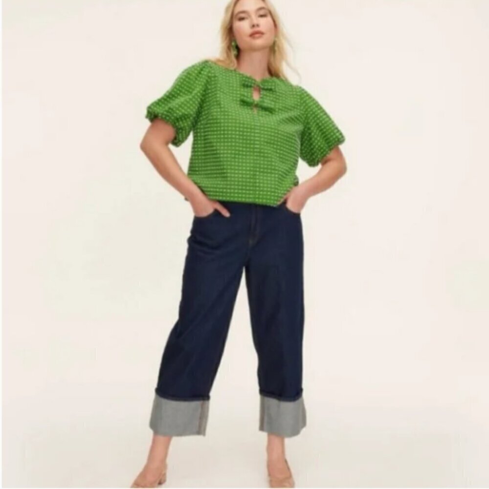 Kate Spade New York X Target - High Rise, Wide Cuff, Straight Leg Denim Jeans 00